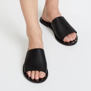Sol Sana Black Sandal Slide with Silver Grommets